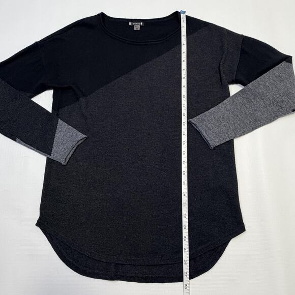 Smartwool Shirt Womens Medium Black Gray Colorblock Merino Wool Long Sleeve - Picture 7 of 11